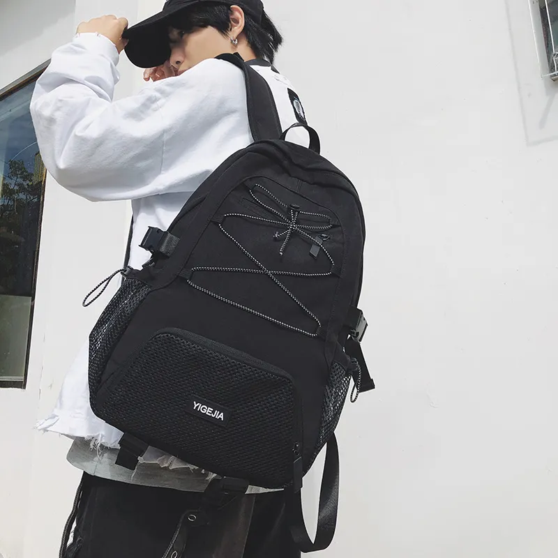 URBAN FOREST Nylon Backpack Unisex Light Green/Violet/Black/Ecru-13