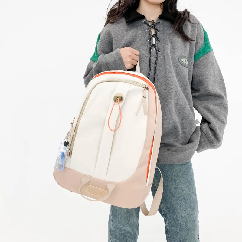 URBAN FOREST Nylon Backpack Unisex Ecru/Black/Burgundy/Jasper/Blue-5