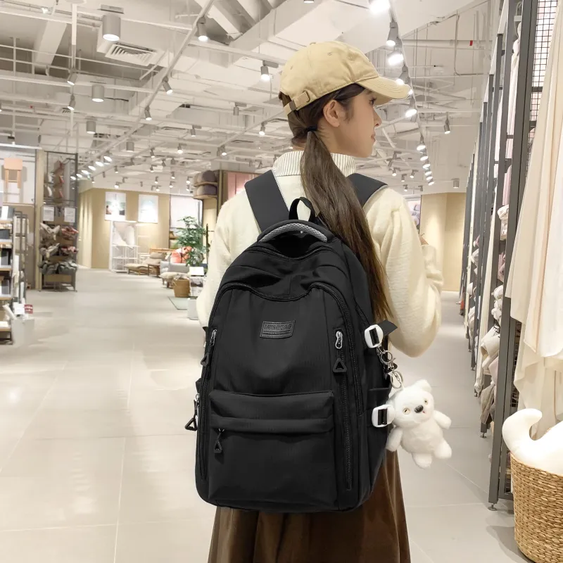 URBAN FOREST Nylon Backpack Unisex Ecru/Black/Pink/Light Purple/Yellow/Light Blue-8
