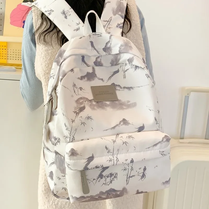 URBAN FOREST Composite Cloth Backpack Unisex Red/Gray Green/Pink-8