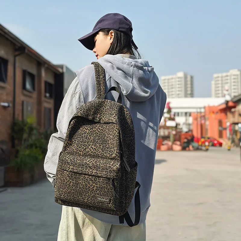 URBAN FOREST Flannelette Backpacks Regular Unisex Brown/Blue/Black-3
