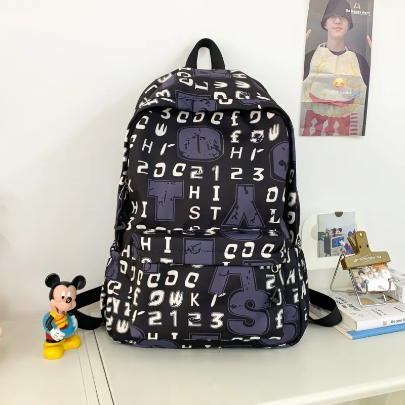 URBAN FOREST Composite Cloth Backpack Unisex Gray White/Ecru Black-4