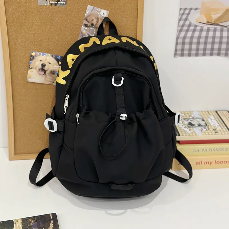 URBAN FOREST Nylon Backpack Unisex Yellow/Blue/Pink/Black/White-7