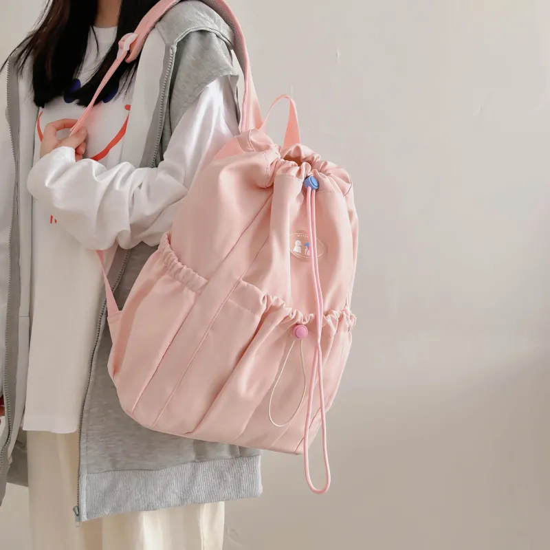 URBAN FOREST Nylon Backpack Unisex Ecru/Black/Yellow/Light Green/Pink-22
