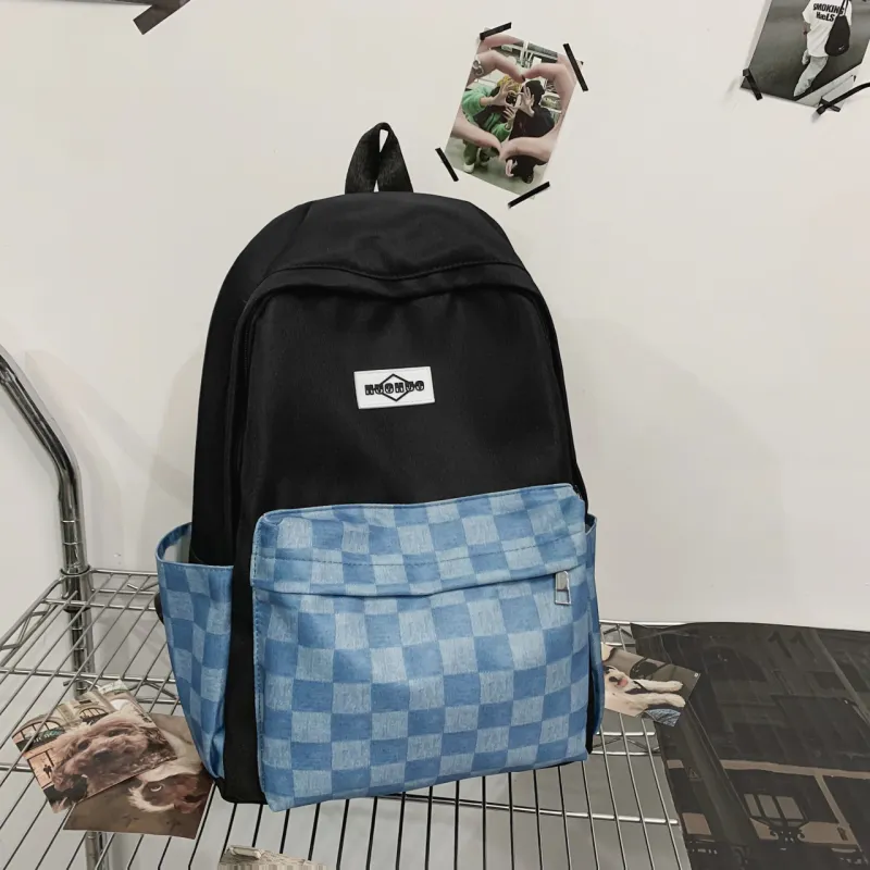 URBAN FOREST Nylon Backpack Regular Unisex Black/Pink/Purple/Lake Blue/Navy Blue-2