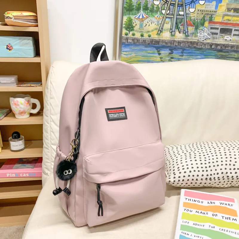 URBAN FOREST Nylon Backpack Unisex White/Gray/Black/Green/Blue/Pink-34