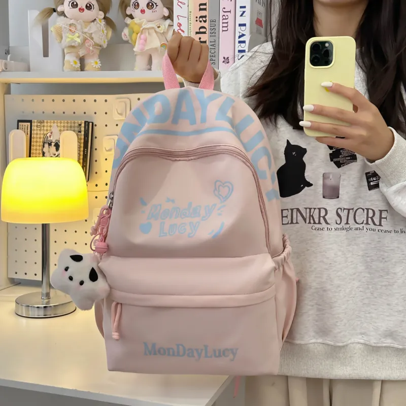 URBAN FOREST Nylon Backpack Women's Purple/Pink/Blue/Black/White-10