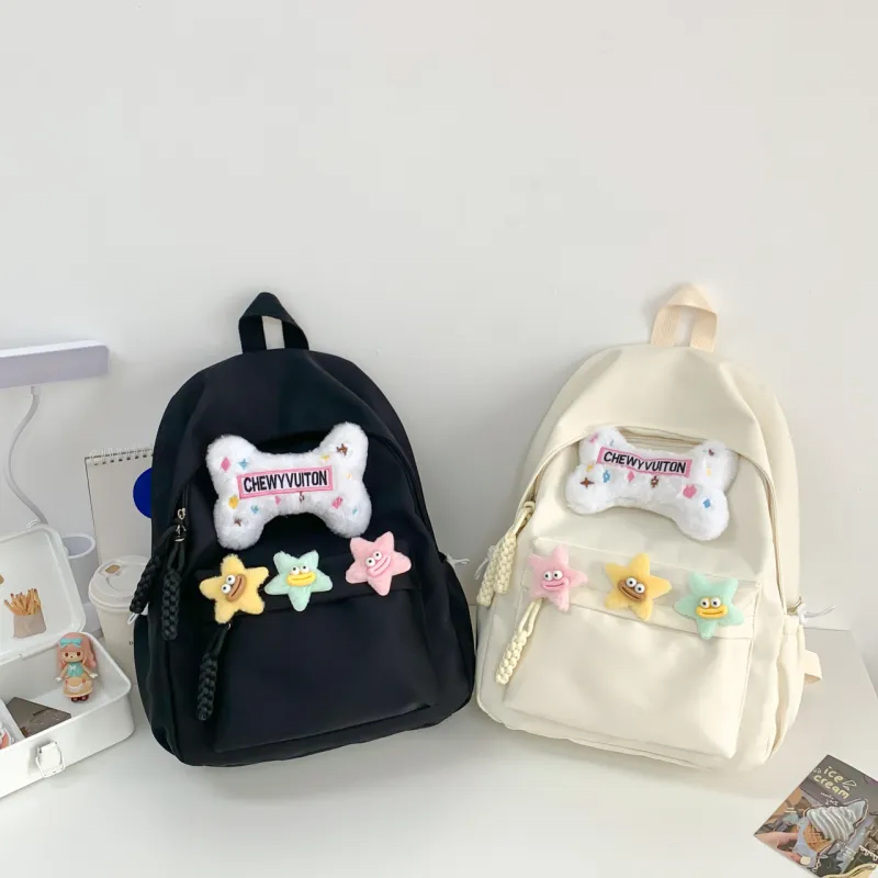 URBAN FOREST Composite Cloth Backpack Unisex Yellow/Pink/Black/Green/White-15