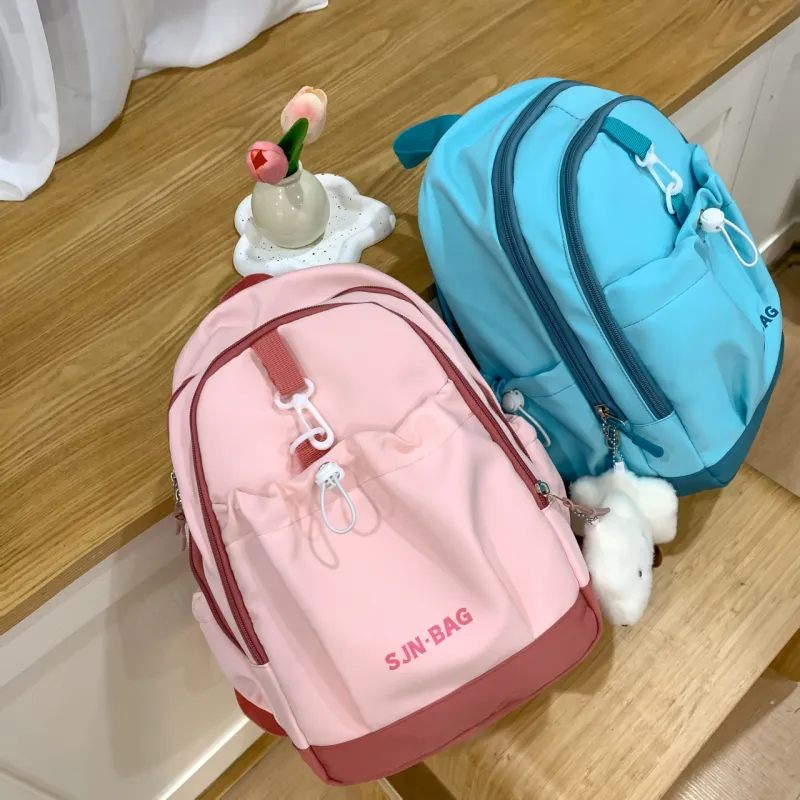 URBAN FOREST Nylon Backpack Unisex Black/Yellow/Green/Blue/Pink-18