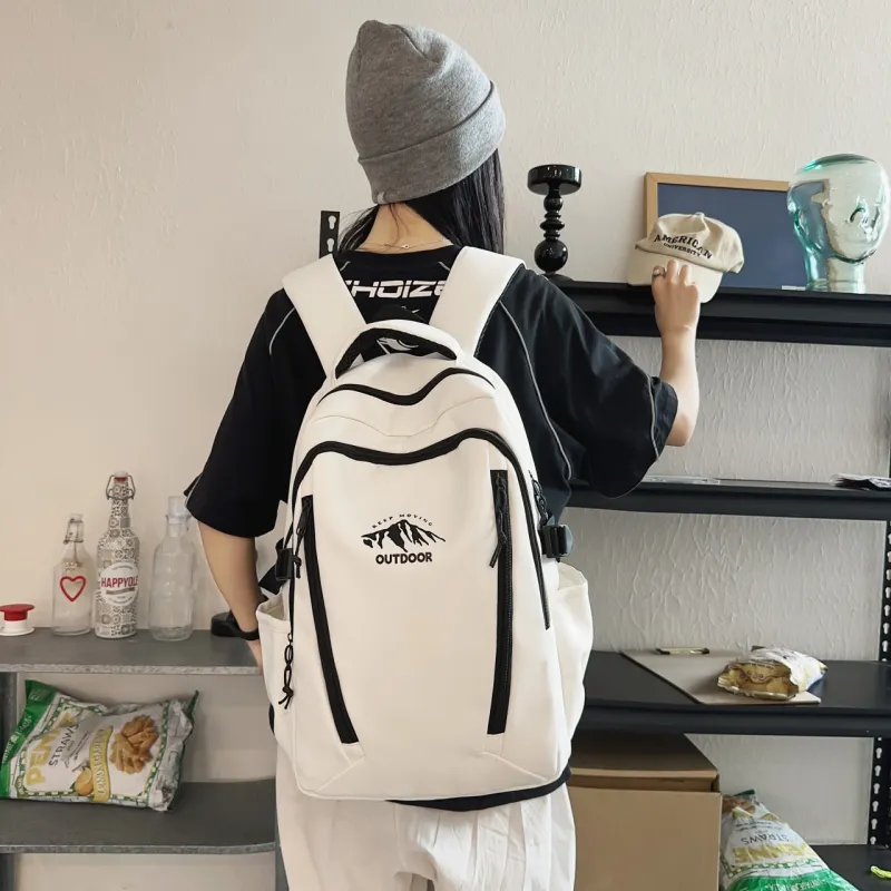 URBAN FOREST Nylon Backpack Unisex Orange/Green/Red/Black/White-20