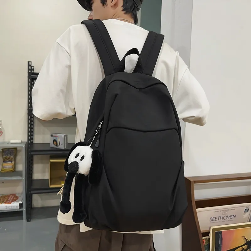 URBAN FOREST Nylon Backpack Unisex White/Gray/Black/Khaki/Green-9