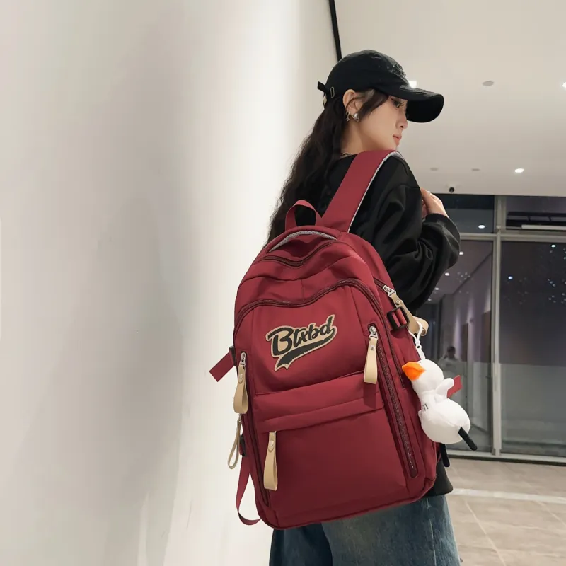 URBAN FOREST Nylon Backpack Regular Unisex White/Black/Red/Khaki-15