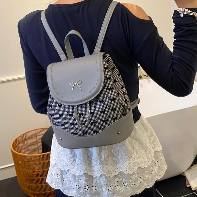URBAN FOREST PU Backpack Women's White/Silver/Brown-31