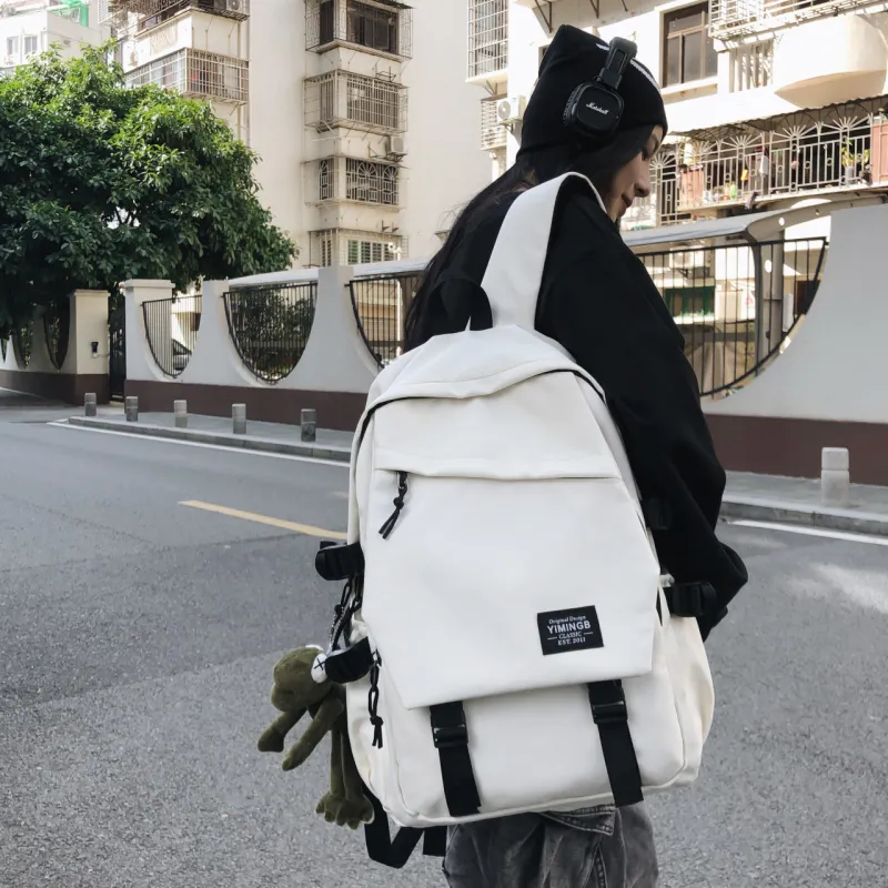 URBAN FOREST Nylon Backpack Unisex Blue/White/Black/Gray/Burgundy-11