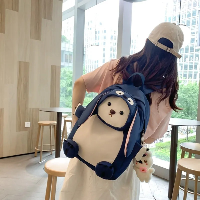URBAN FOREST Nylon Backpack Regular Unisex Black/Pink/Dark Blue-11