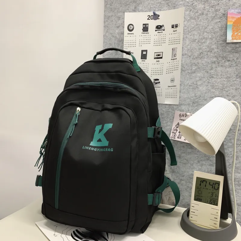 URBAN FOREST Nylon Backpack Unisex Black/Green/Khaki/White-6