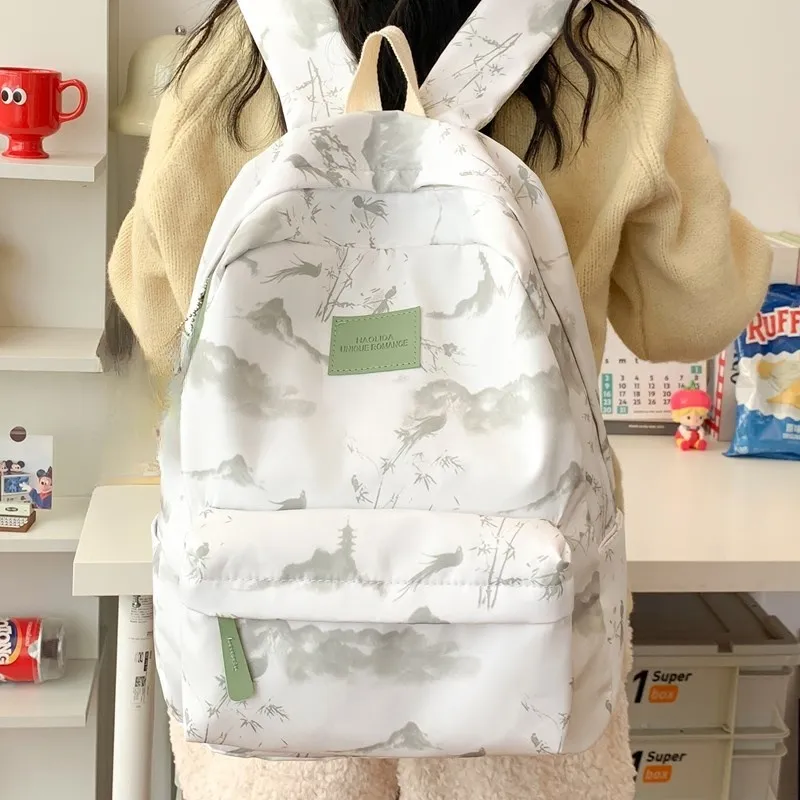 URBAN FOREST Composite Cloth Backpack Unisex Red/Gray Green/Pink-15