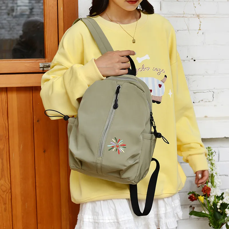 URBAN FOREST Nylon Backpack Unisex Gray/Black/Yellow/Green/Blue/Beige-18