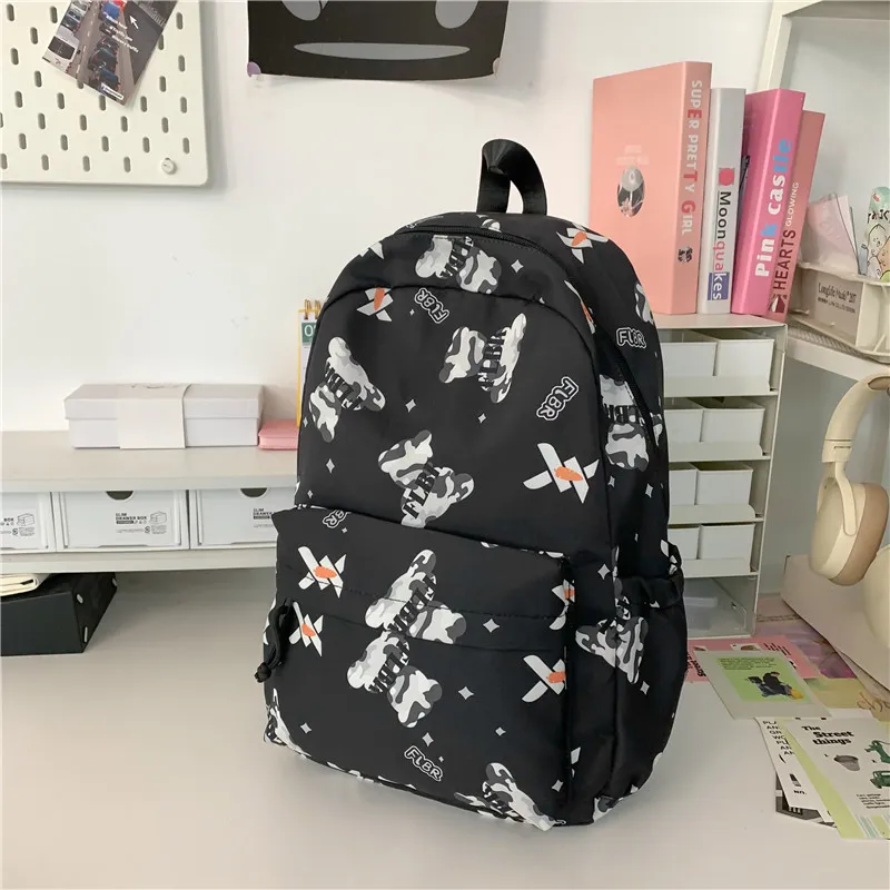 URBAN FOREST Nylon Backpack Unisex White/Color/Black Purple/Green/Lazy/Cover-7