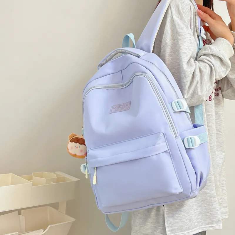 URBAN FOREST Nylon Backpack Regular Women's White/Black/Violet/Yellow/Blue-20
