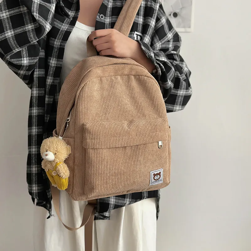 URBAN FOREST Corduroy Backpack Unisex Multicolor-16