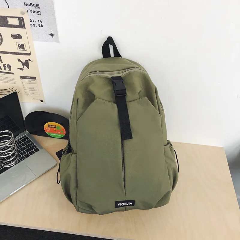 URBAN FOREST Nylon Backpack Unisex Orange/Army Green/Ecru/Black/Dark Blue-3