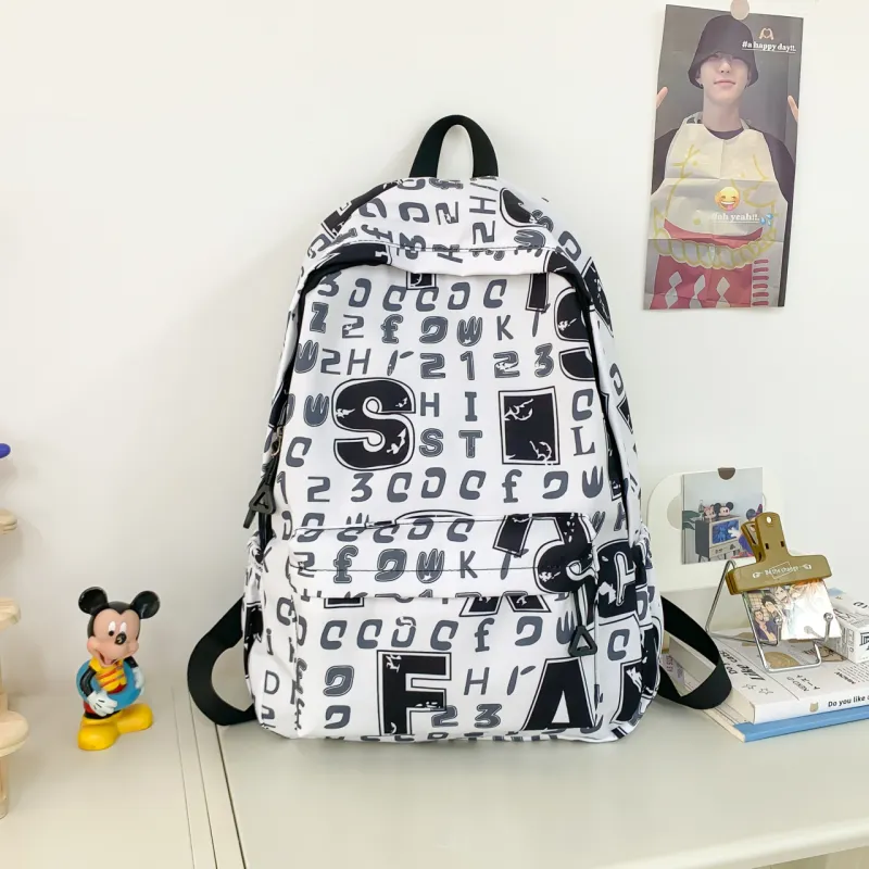 URBAN FOREST Composite Cloth Backpack Unisex Gray White/Ecru Black-6