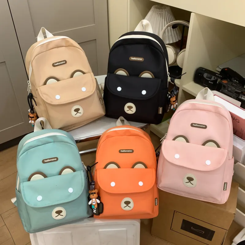 URBAN FOREST Nylon Backpack Unisex Orange/Khaki/Blue/Pink/Black-27