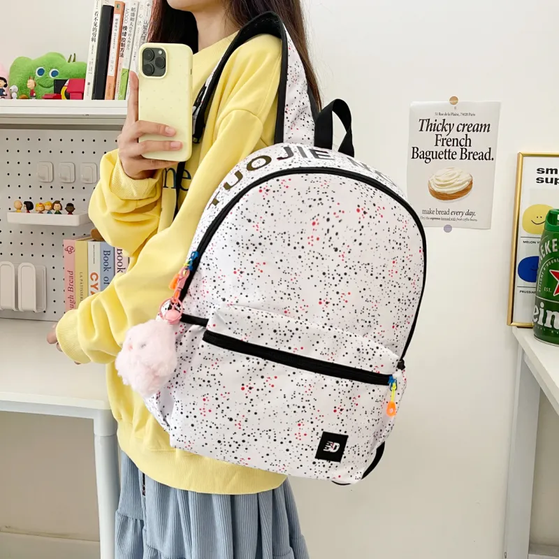 URBAN FOREST Nylon Backpack Unisex White/Black-2