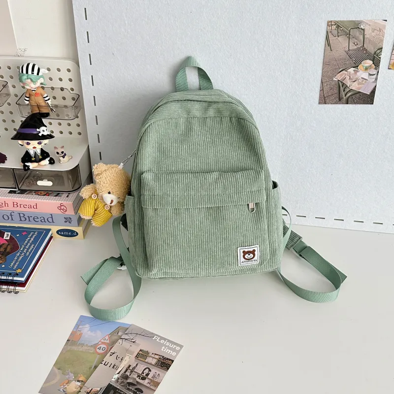 URBAN FOREST Corduroy Backpack Unisex Multicolor-7
