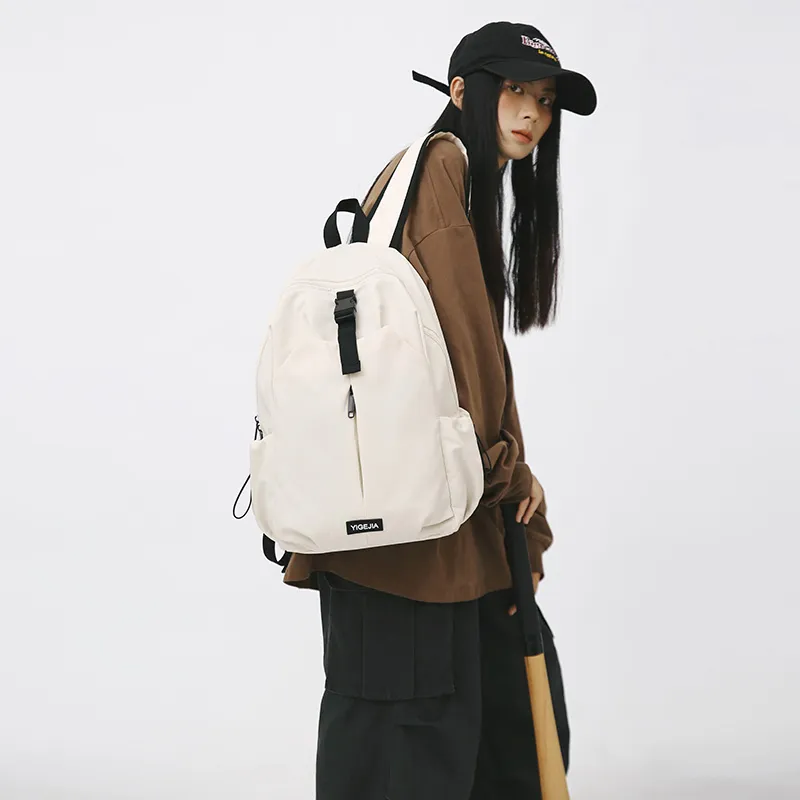 URBAN FOREST Nylon Backpack Unisex Orange/Army Green/Ecru/Black/Dark Blue-11