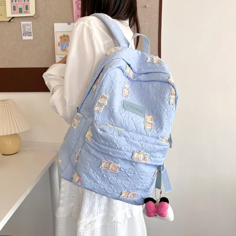 URBAN FOREST Nylon Backpack Regular Unisex Blue/Purple/Pink/Black/White-4