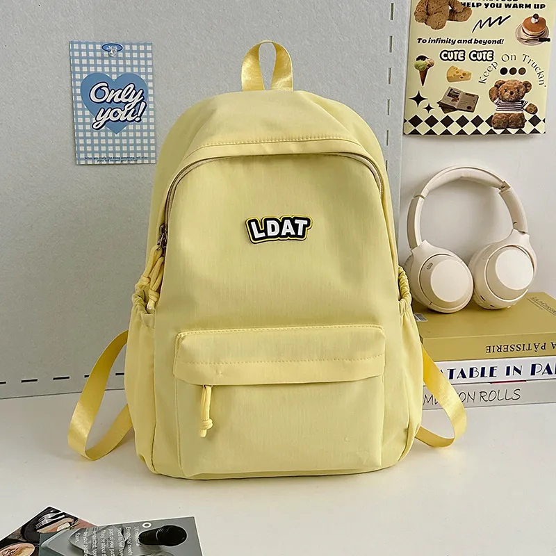 URBAN FOREST Nylon Backpack Unisex Purple/Yellow/Green/Blue/Pink/Black-5
