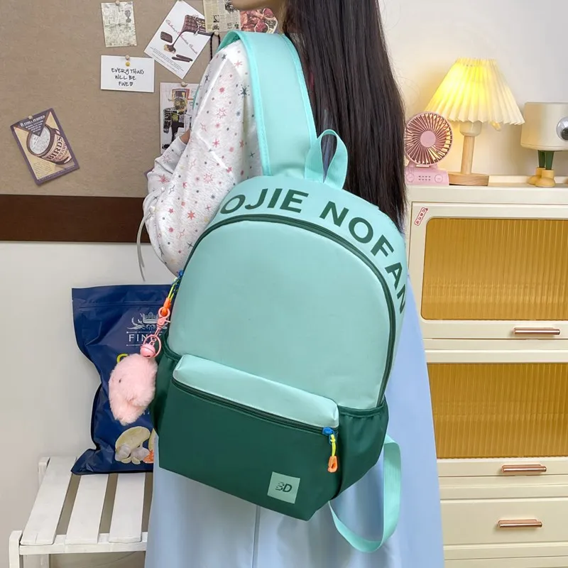 URBAN FOREST Oxford Backpack Unisex Dark Green/Dark Purple/Yellow/Green-2