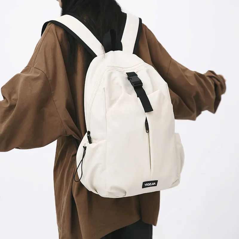 URBAN FOREST Nylon Backpack Unisex Orange/Army Green/Ecru/Black/Dark Blue-13
