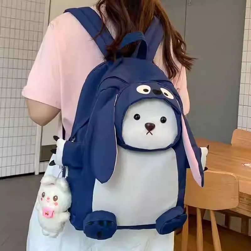URBAN FOREST Nylon Backpack Regular Unisex Black/Pink/Dark Blue-12