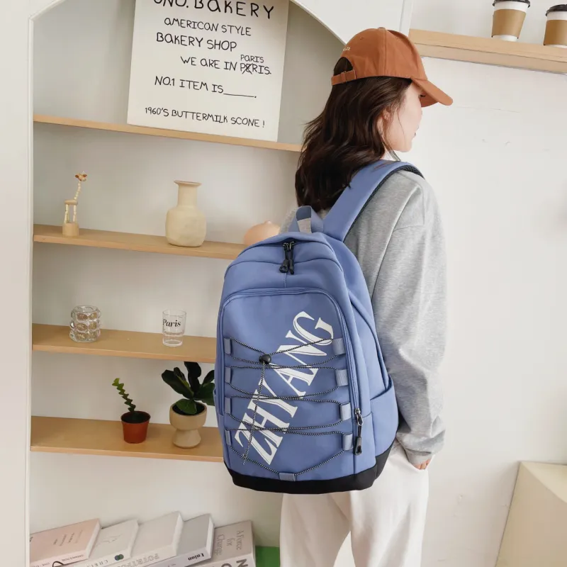 URBAN FOREST Nylon Backpack Unisex Blue/Green/Purple/Black-3