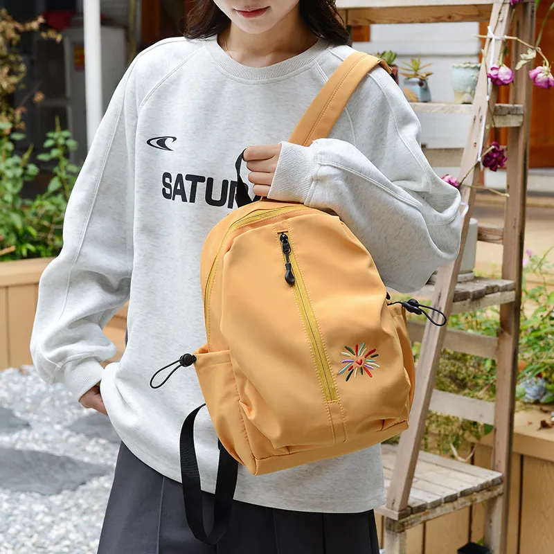 URBAN FOREST Nylon Backpack Unisex Gray/Black/Yellow/Green/Blue/Beige-12