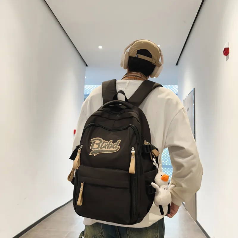 URBAN FOREST Nylon Backpack Regular Unisex White/Black/Red/Khaki-11