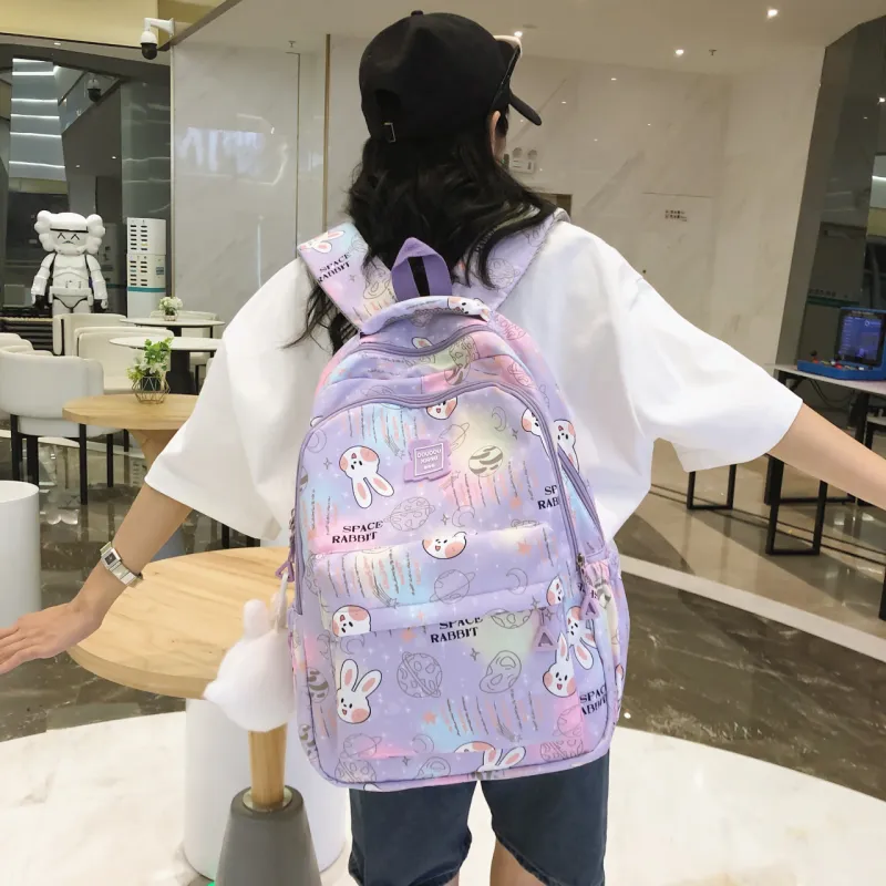 URBAN FOREST Nylon Backpack Regular Women's Pink, Violet, Yellow, Green, Sky Blue-7
