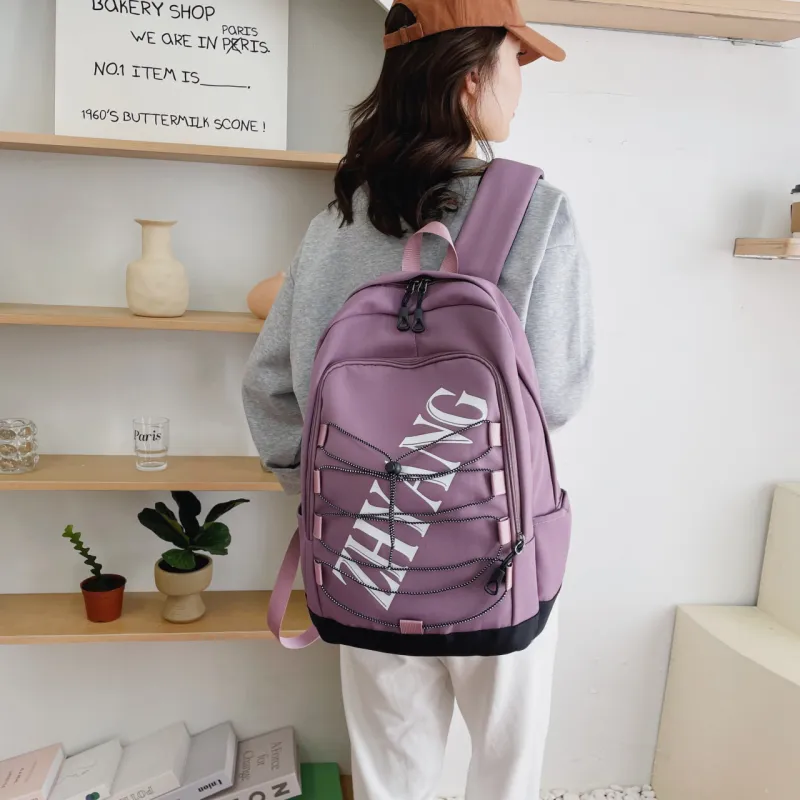 URBAN FOREST Nylon Backpack Unisex Blue/Green/Purple/Black-14