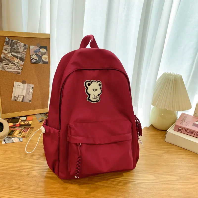 URBAN FOREST Nylon Backpack Unisex Red/Yellow/Blue/Black/White-2