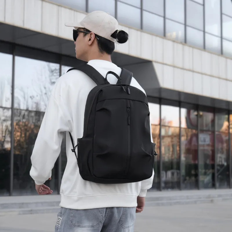 URBAN FOREST Nylon Backpack Unisex Dark Gray, Black-7