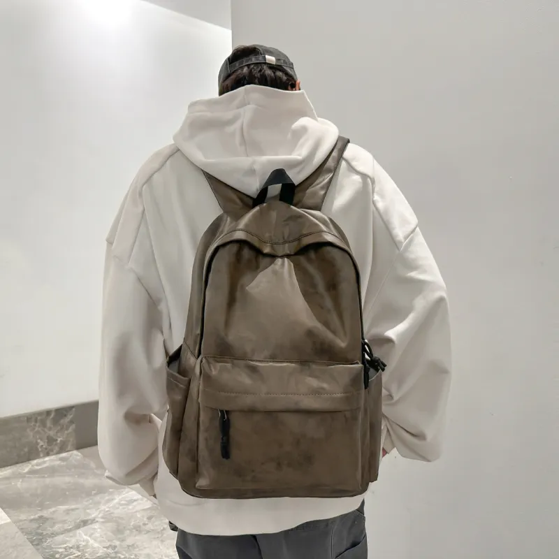 URBAN FOREST PU Backpack Unisex Gray/Blue/Coffee-15