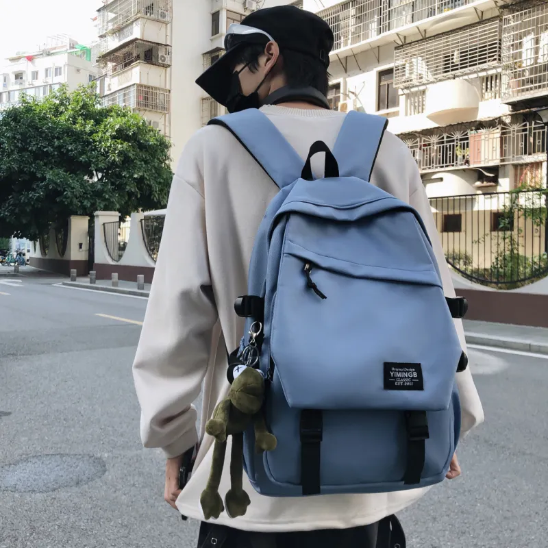 URBAN FOREST Nylon Backpack Unisex Blue/White/Black/Gray/Burgundy-1
