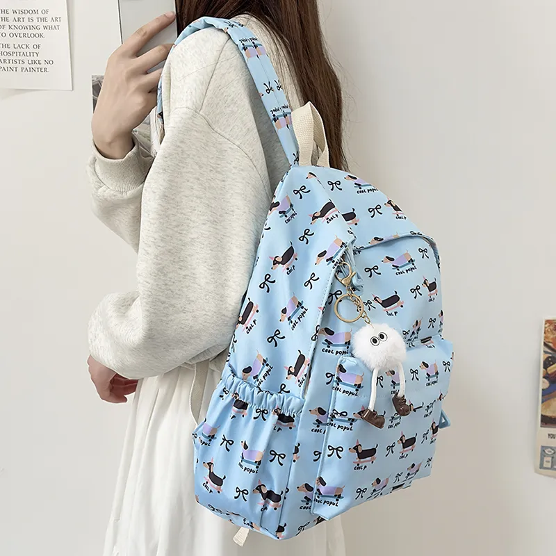 URBAN FOREST Nylon Backpack Women's White/Pink/Purple/Blue-21