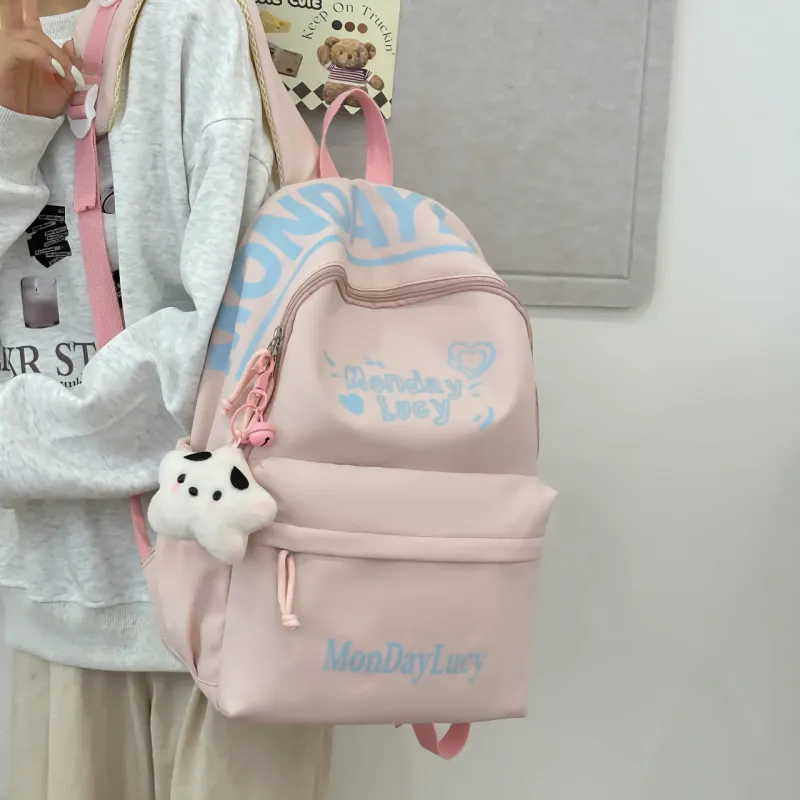 URBAN FOREST Nylon Backpack Women's Purple/Pink/Blue/Black/White-7