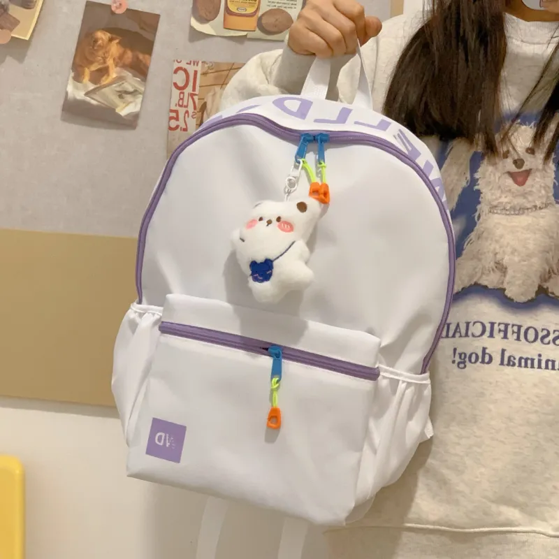 URBAN FOREST Polyester Backpack Unisex White/Black/Purple/Green/Blue-2