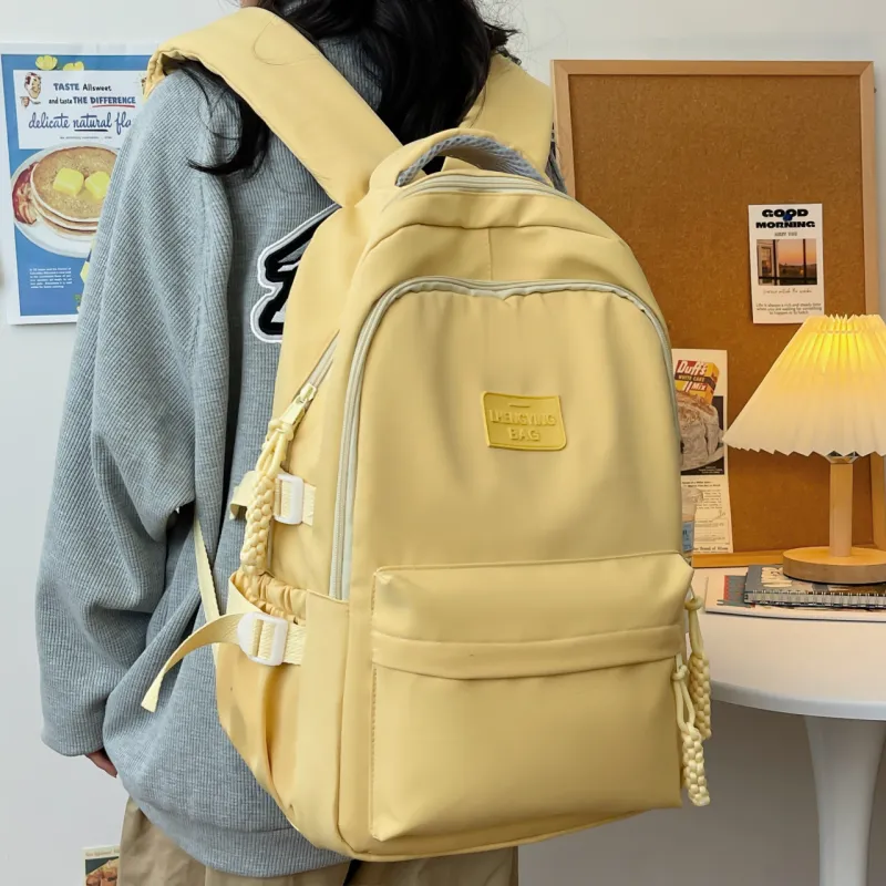 URBAN FOREST Nylon Backpack Unisex White/Black/Yellow/Green/Blue-6