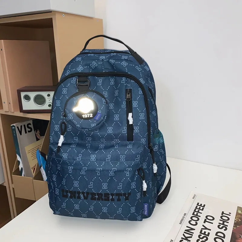 URBAN FOREST Nylon Backpack Unisex White/Gray/Black/Blue/Coffee-19